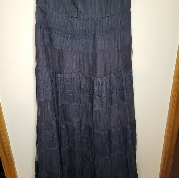Free People size 4 black long maxi layered tier dress sleeveless lined - Picture 15 of 16